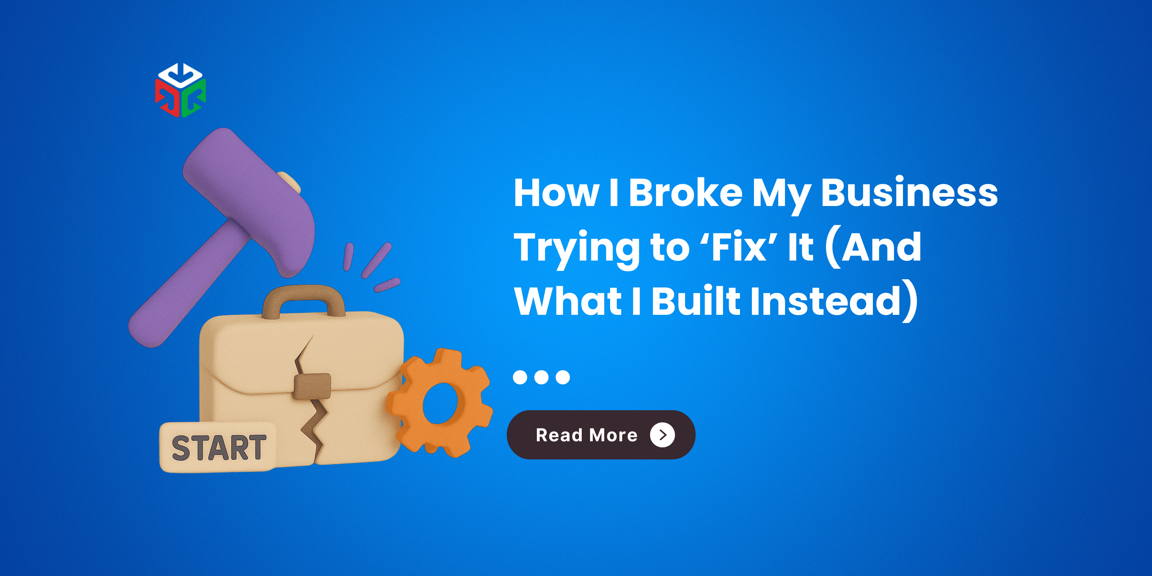 A stressed business owner overwhelmed by tasks and disorganized workflows, contrasted with a clean, calm workspace using a streamlined digital system.